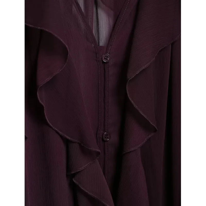 Women's Stacked Decorative V Neck Blouse Button Prairie Chic Casual Elegant Spring Shirt