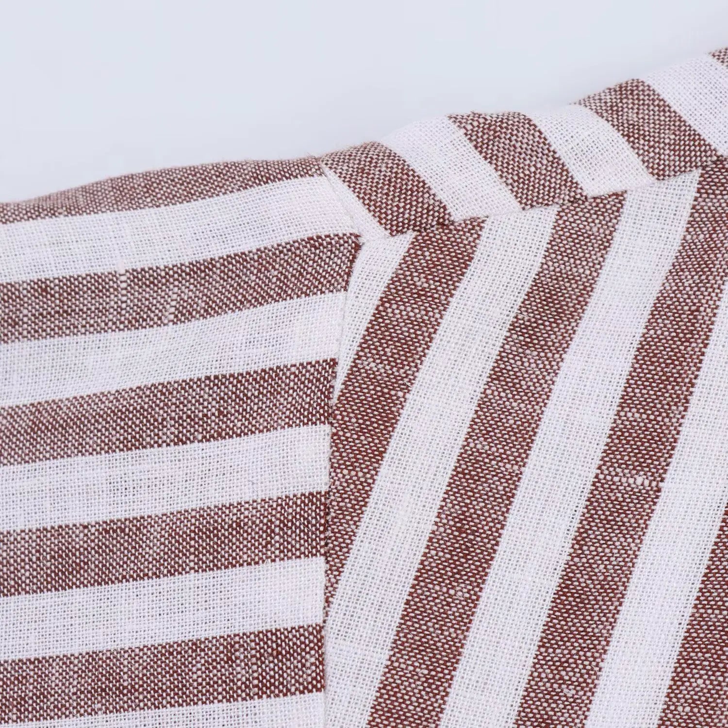 Women's Collared Shirt with Wide Sleeves Simple Striped Single Breasted Stylish Spring Top