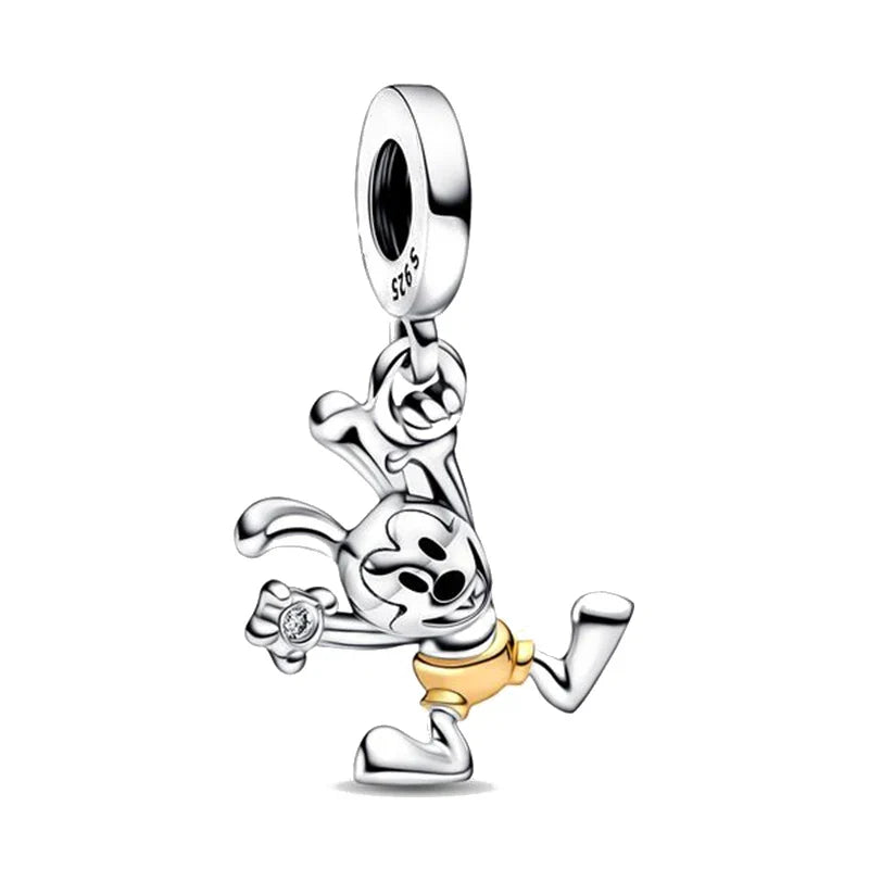 Mickey Mouse Minnie Mouse Sterling Silver Charm Beads for Bracelets
