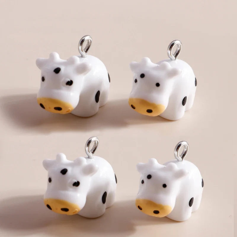 10pcs Cute Imitation Resin 3D Chicken Charms for DIY Jewelry Making Earrings and Bracelets