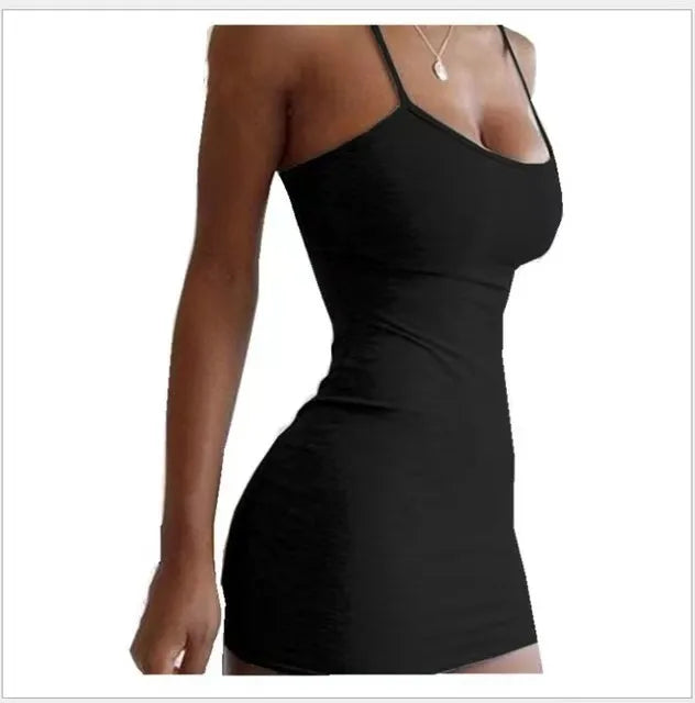 Black Halter Neck Bodycon Dress Women Sleeveless Sexy