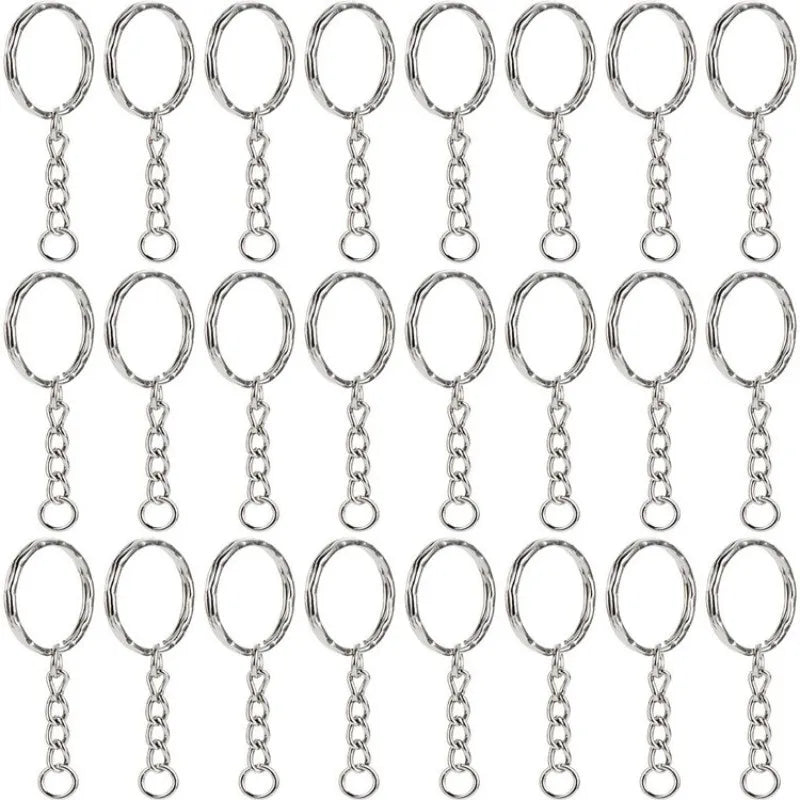 25mm Metal Circular Buckle Set of 50 Durable Flat Rings for DIY Crafts and Keychains