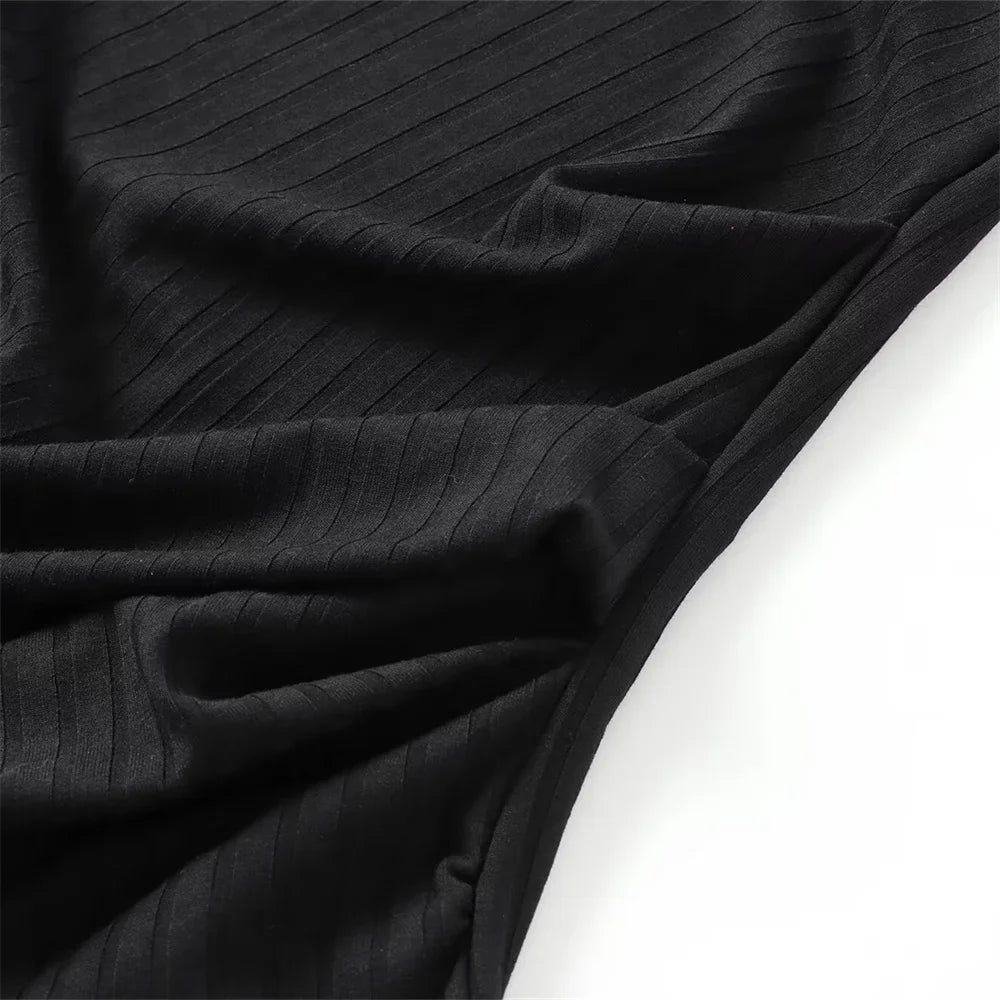 Women's Asymmetric Collar Sleeveless Slim Fit Top and Wide Leg Pants Set for Elegant Casual Style