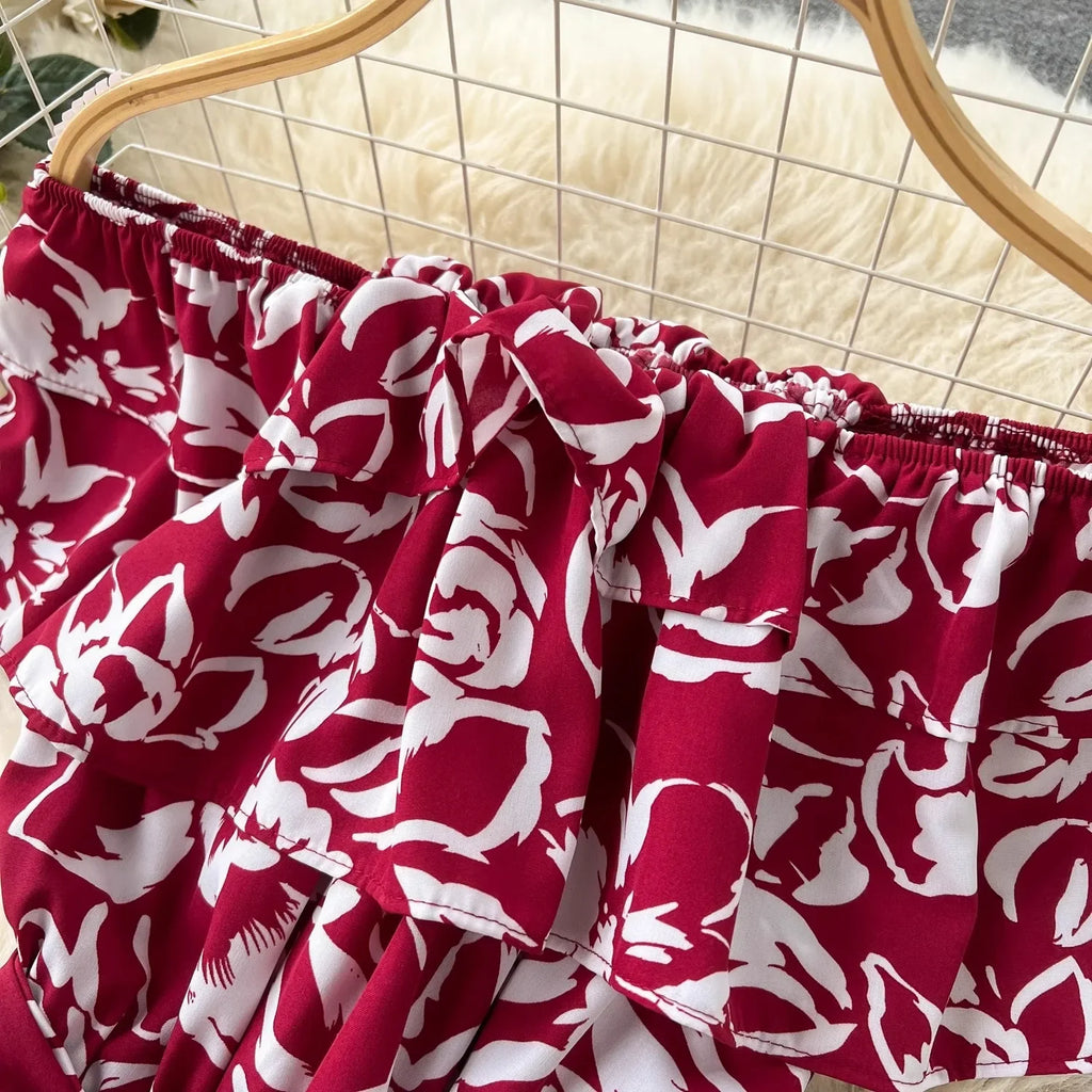 Romantic Floral Off Shoulder Maxi Dress For Women Boho Chic