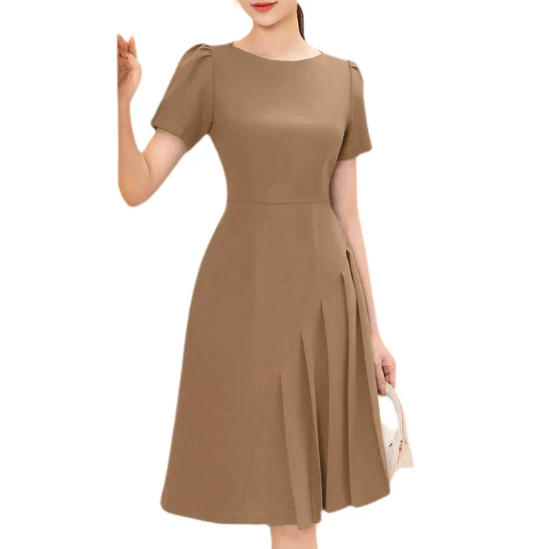 Elegant Short Sleeve A Line Knee Length Summer Dress