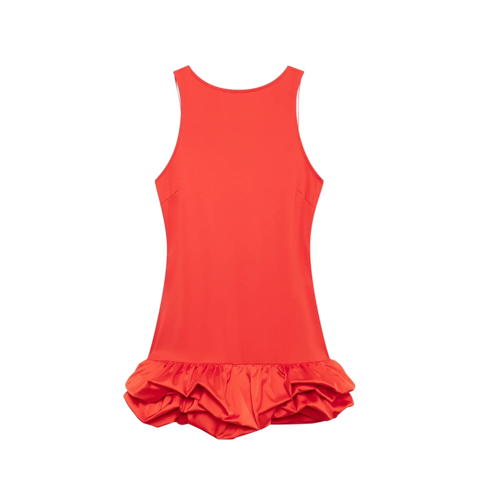 Backless Patchwork Mini Dress For Women Fluffy Hem Party