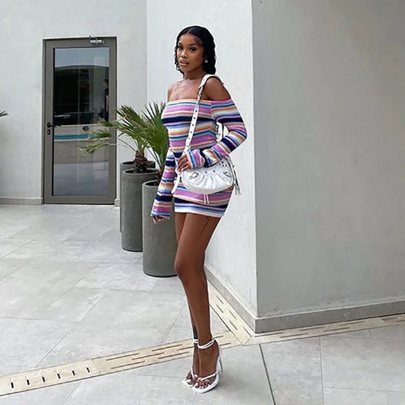 Off Shoulder Sexy Dress For Women Spring Fashion Mini Dress