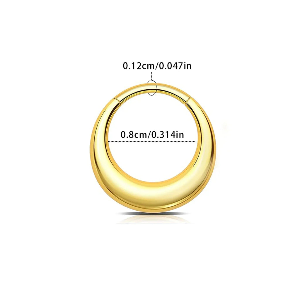316L Stainless Steel Smooth Hoop Nose Ring Piercing Clicker Water Drop Septum Ring for Women and Men