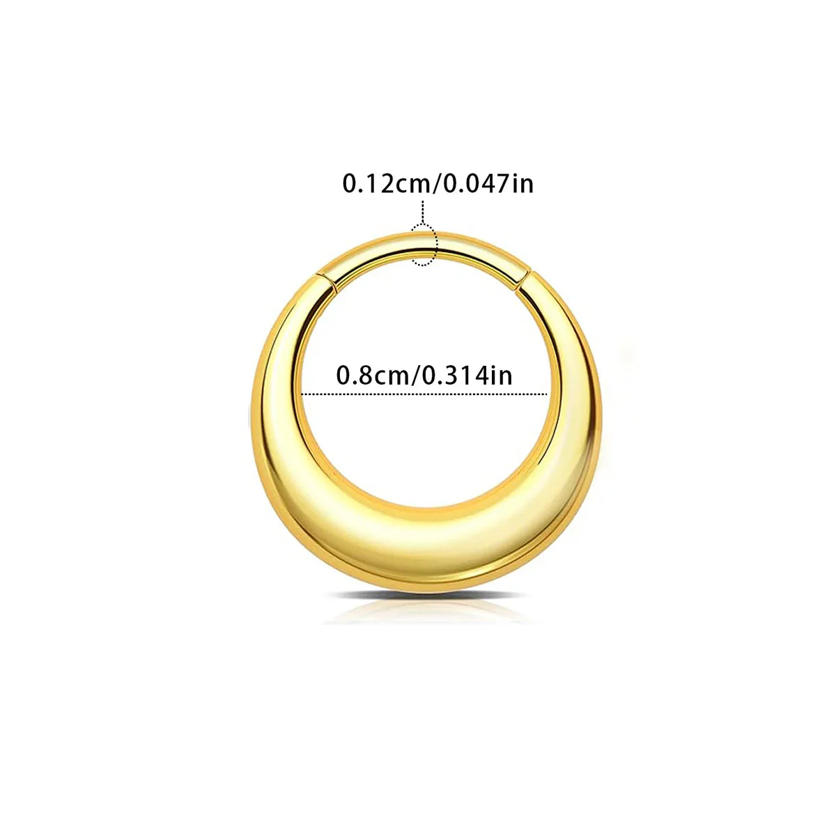 316L Stainless Steel Smooth Hoop Nose Ring Piercing Clicker Water Drop Septum Ring for Women and Men