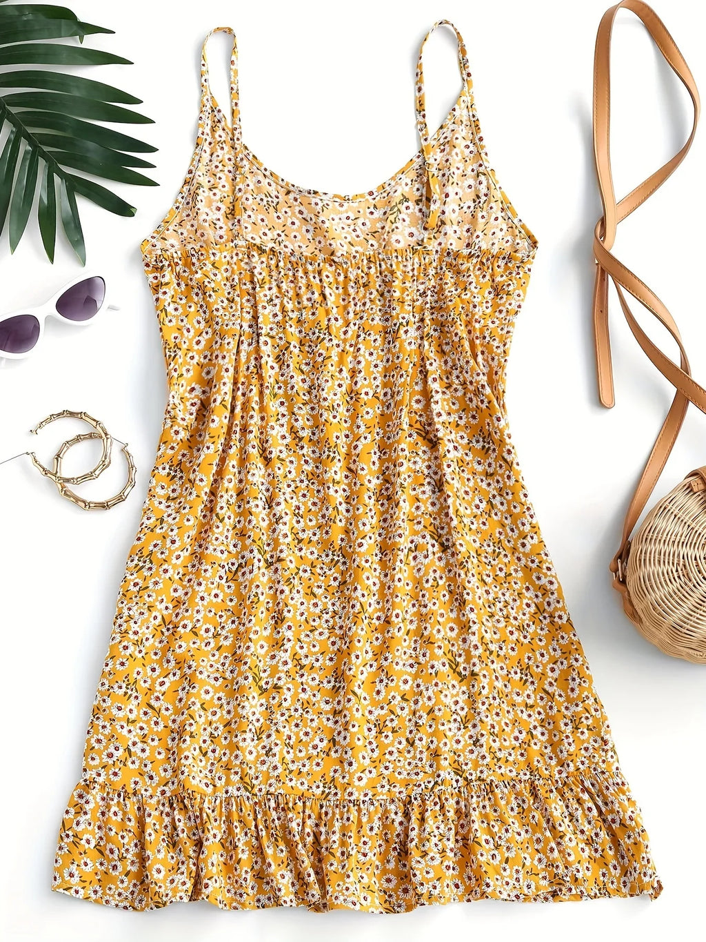 Floral One Shoulder Dress With Waist Enhancing Style