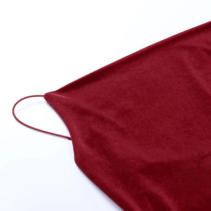 Y2K Midi Dress For Women Party Solid Color Split Elegant