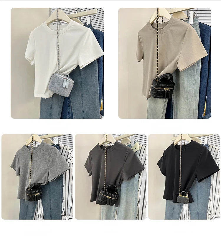 Oversized Cotton T-Shirt for Women, Short Sleeve Spring Tee with Trendy Print, Casual Y2K Style Top