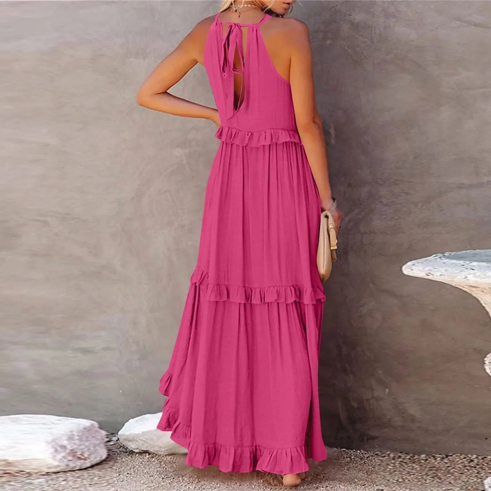 Women Summer Maxi Dress Lightweight Beach Swing Dress
