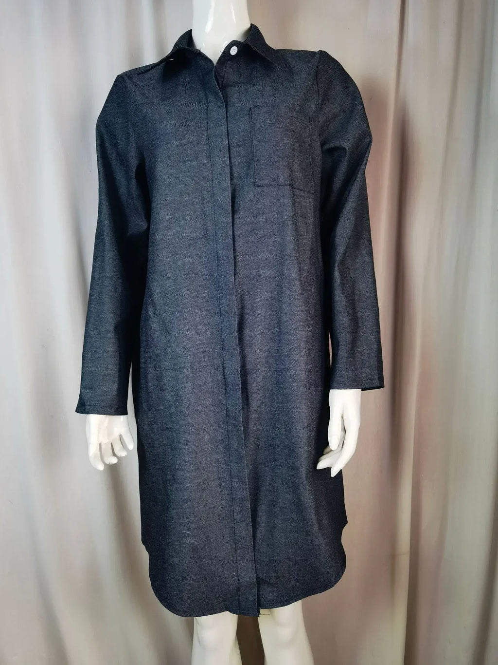 Cowboy Style Long Sleeve Black Dress For Women Retro Chic