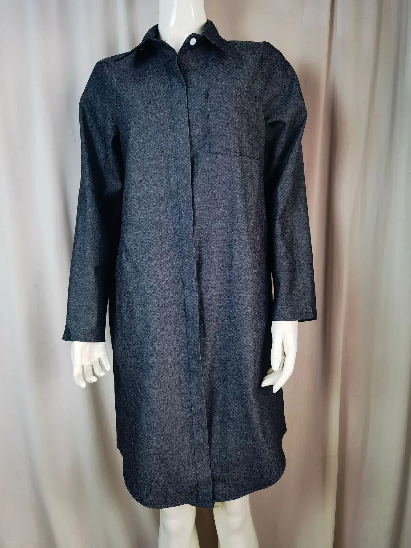 Cowboy Style Long Sleeve Black Dress For Women Retro Chic