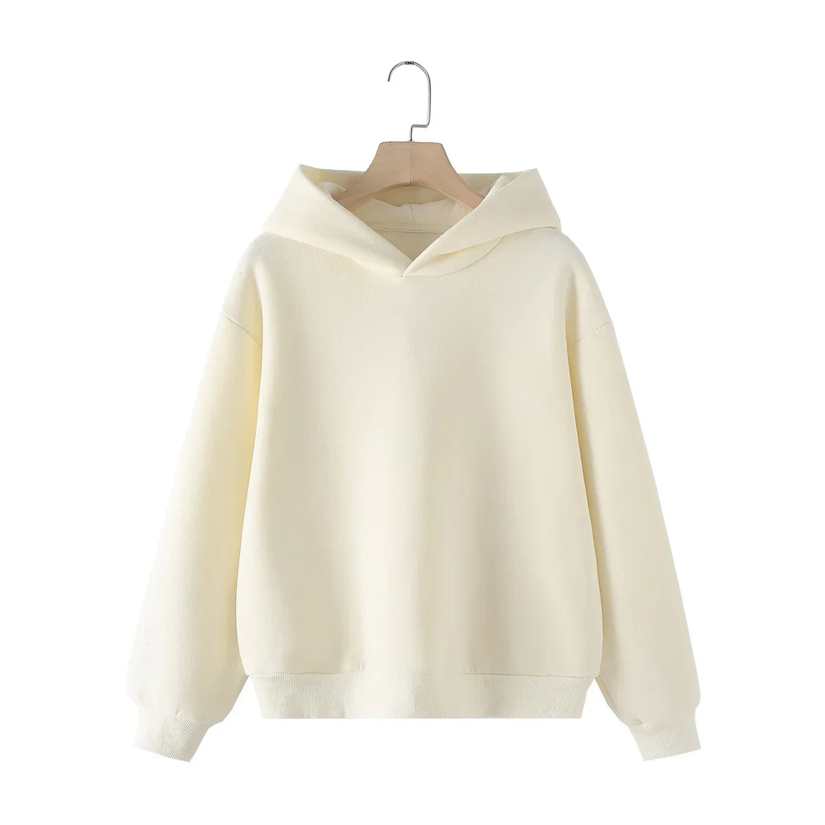 Women's Fleece Coat and Pant Set with Long Sleeve Hooded Sweatshirt and Casual Drawstring Trousers for Office and Everyday Wear