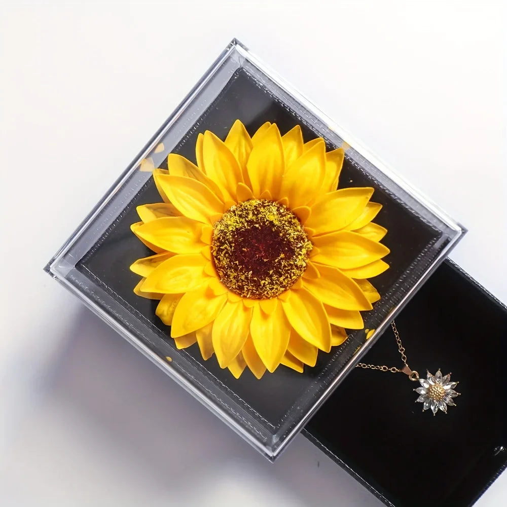 Elegant Sunflower Necklace Gift Set for Love and Loyalty
