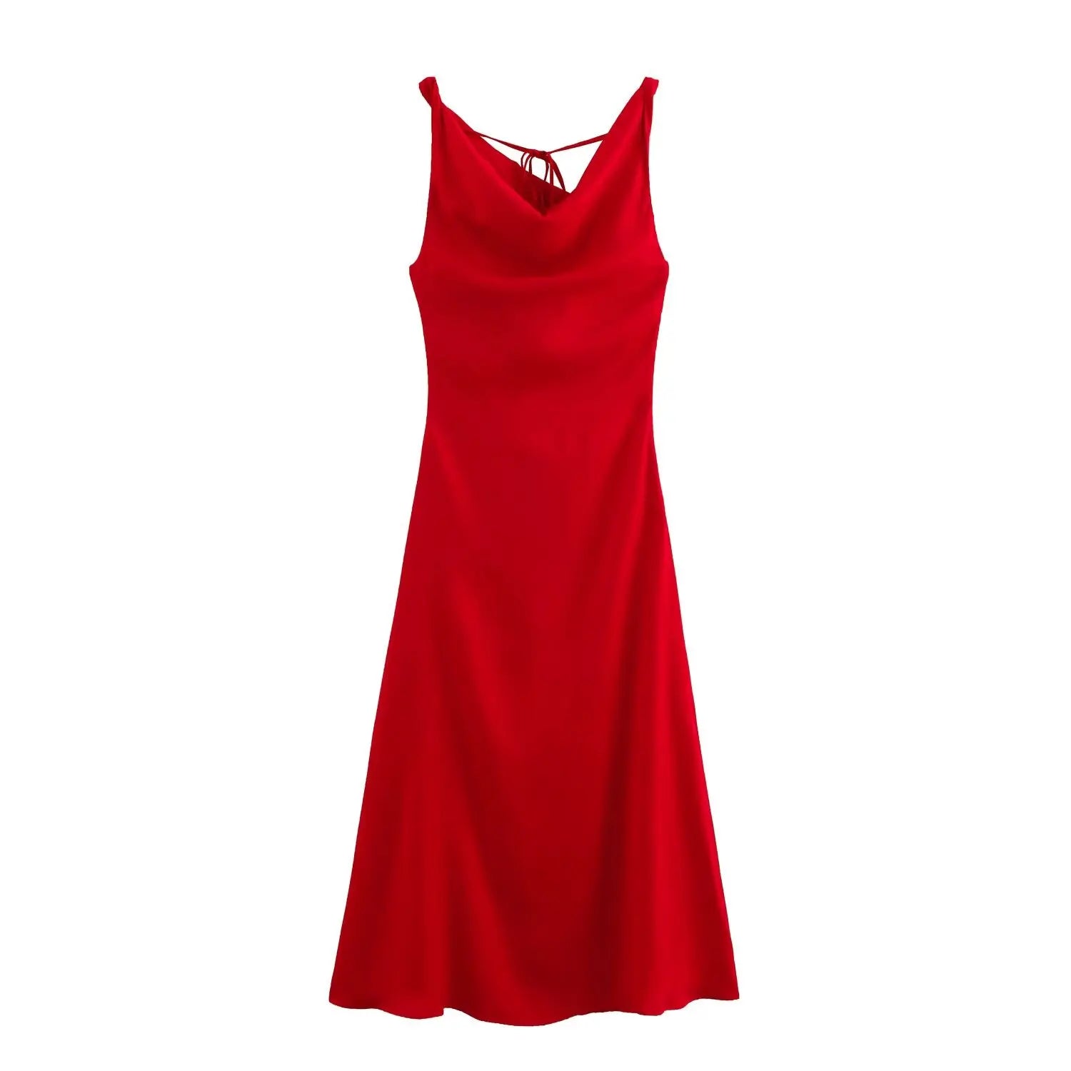 Silk Backless Strap Dress For Party And Evening Occasion