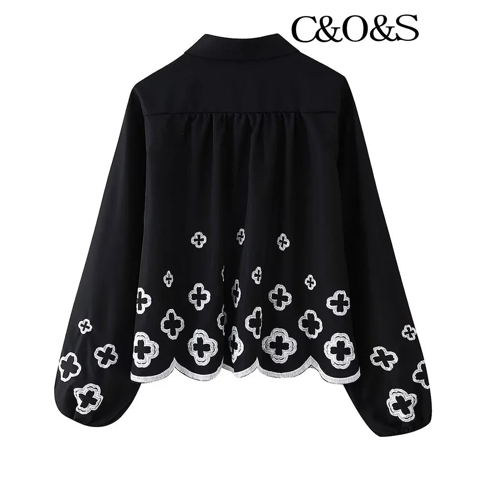 Floral Print Long Sleeve Shirt and High Waisted Trousers Fashion Set