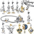 Disney Stitch Minnie Mouse Dangle Charms for Pandora Bracelets Silver Jewelry Making