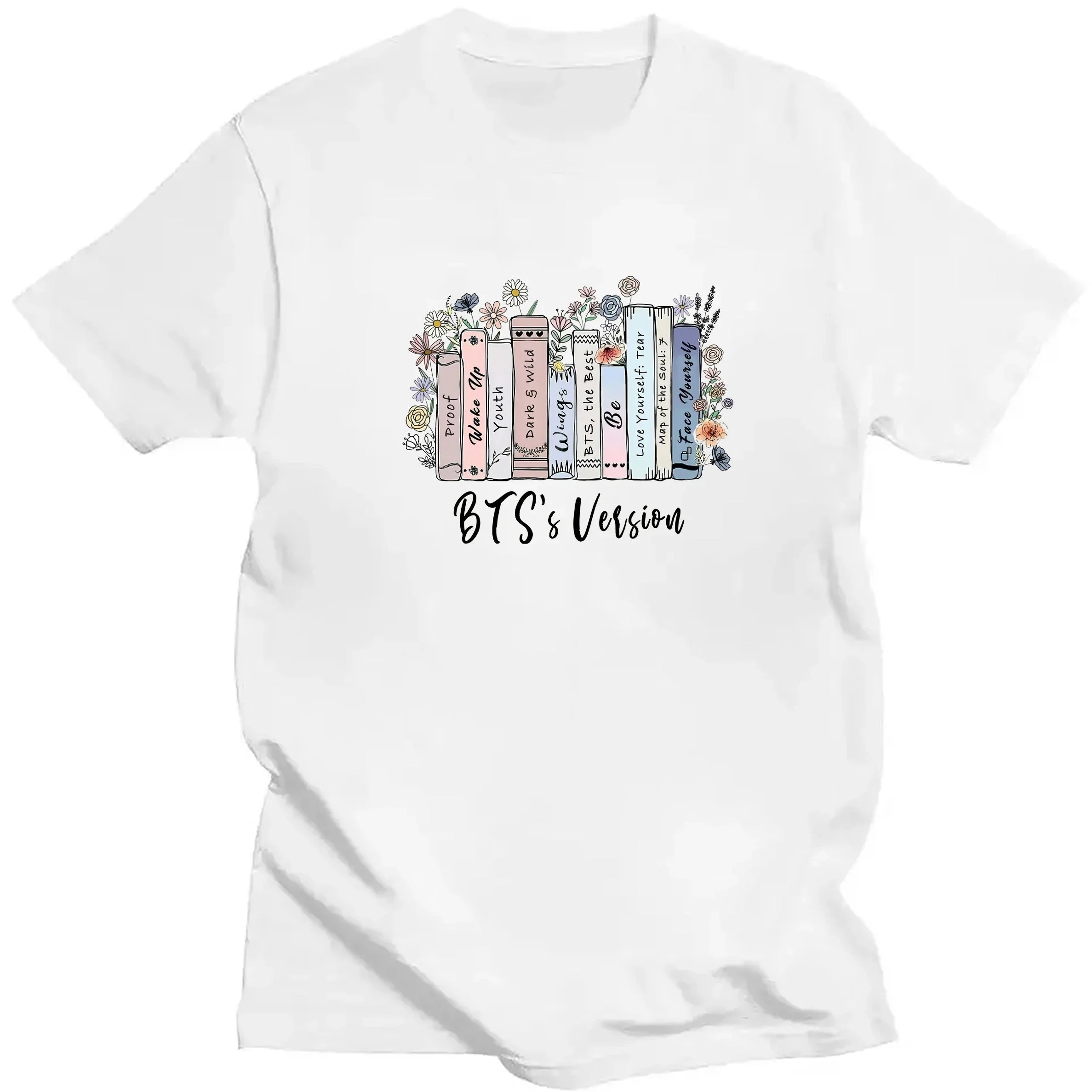 Vintage K-Pop Group Albums Shirt Women's Casual Loose Fitting Short Sleeve T-Shirt