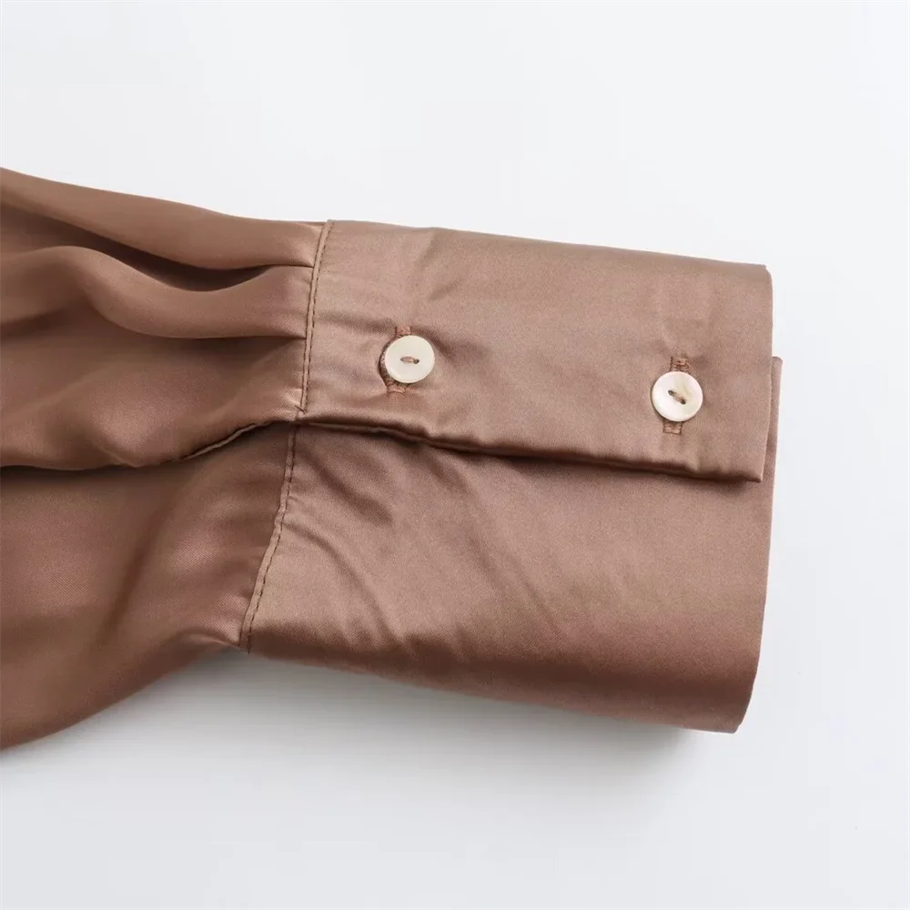 Women's Casual Loose Silk Satin Shirt with Versatile Soft Texture and Elegant Design