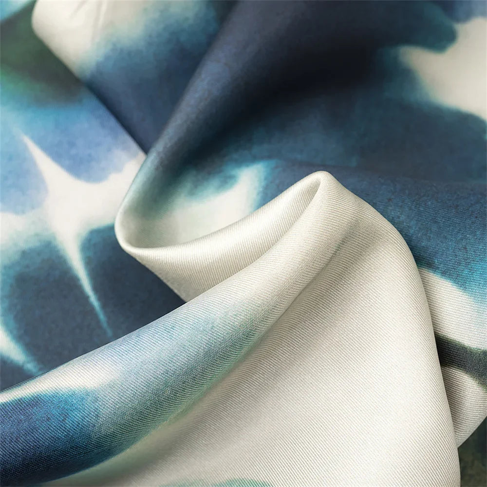 Silk Texture Printed Midi Dress Sleeveless Slim Fit