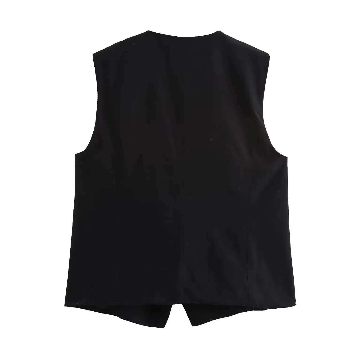 Chic Black Double Breasted Vest and Straight Leg Long Casual Shorts Set for Women Stylish Versatile Autumn Outfit