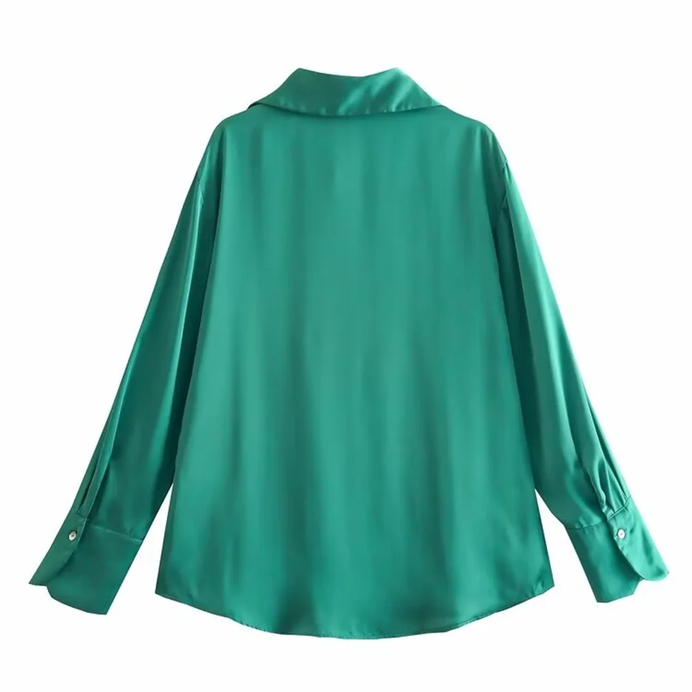 Women's Casual Loose Silk Satin Shirt with Versatile Soft Texture and Elegant Design