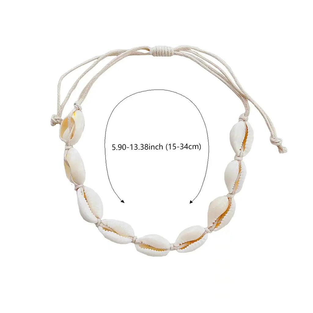 Bohemian Seashell Anklets for Women - Rope Braided Beach Resort Accessories