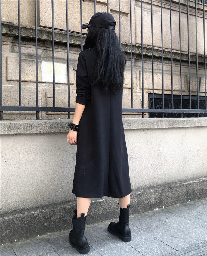 Loose Printed Turtleneck Dress For Women Elegant Casual