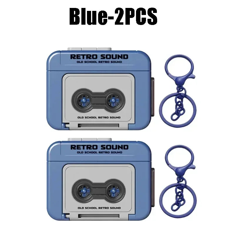 Vintage Mini Tape Recorder Keychain Gift for Couples Fun Retro Design Recordable Cassette Keychain