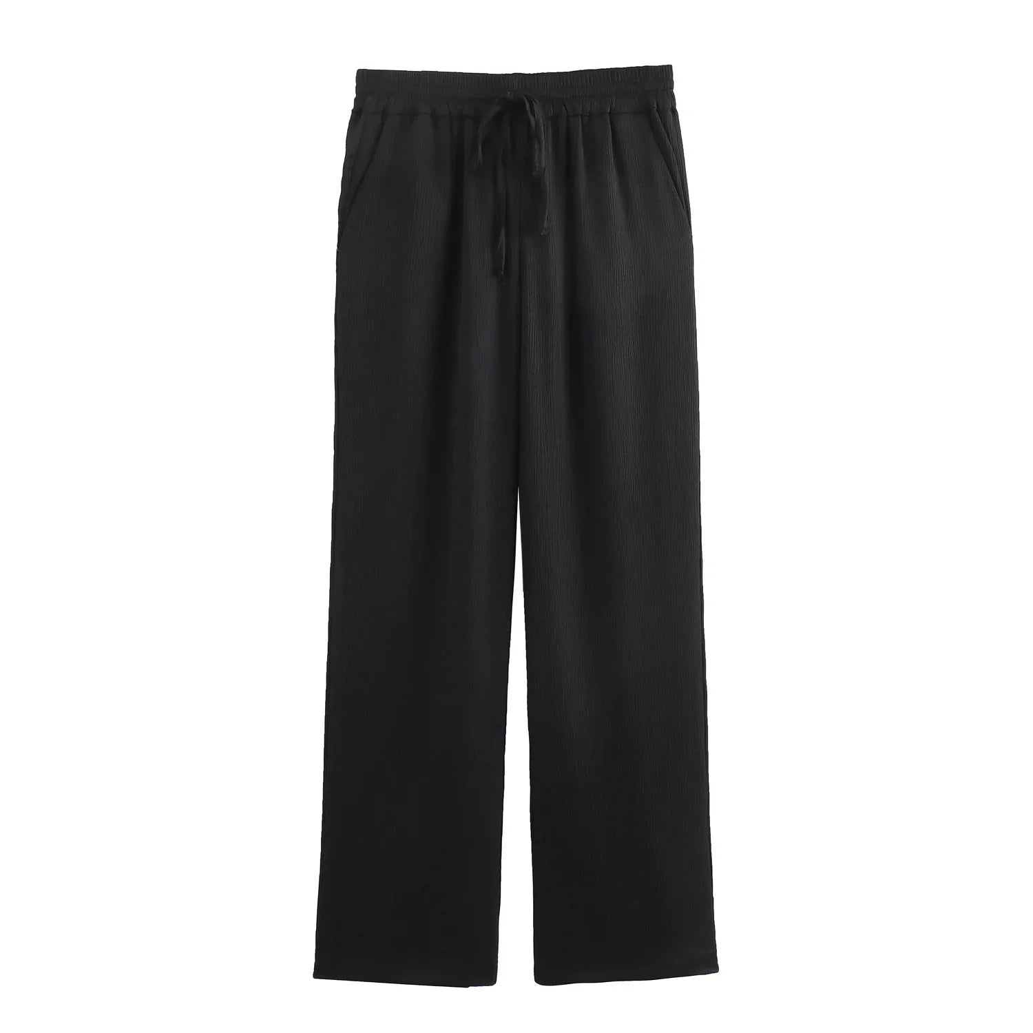 Autumn Women's Fashionable Wrinkled Suit Jacket and Casual Pants Set