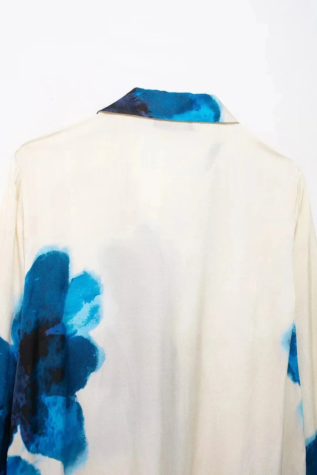 Elegant Floral Print Two-Piece Suit for Women Long Sleeve Lapel Blouse and Drawstring Wide Leg Pants Casual Summer Outfit