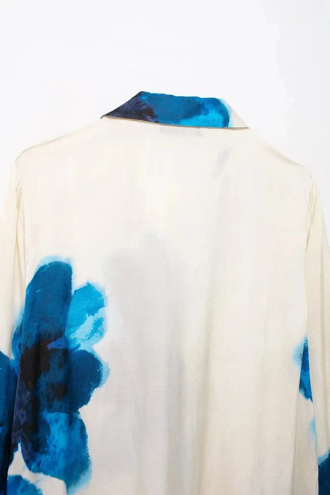 Elegant Floral Print Two-Piece Suit for Women Long Sleeve Lapel Blouse and Drawstring Wide Leg Pants Casual Summer Outfit