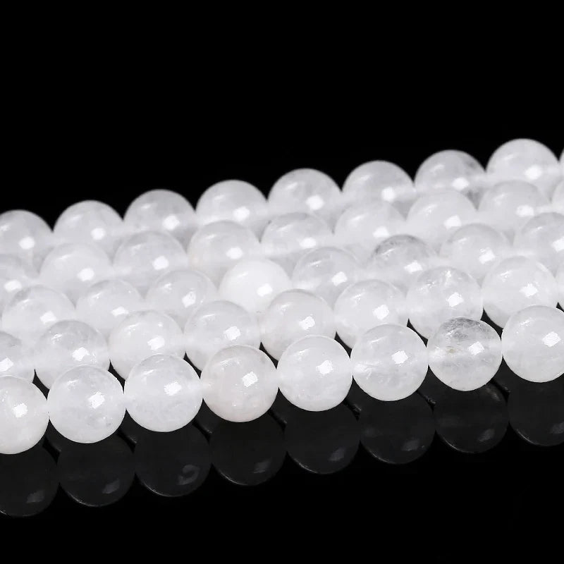 Natural White Jade Round Loose Spacer Beads for Jewelry Making DIY Necklace and Bracelet Accessories