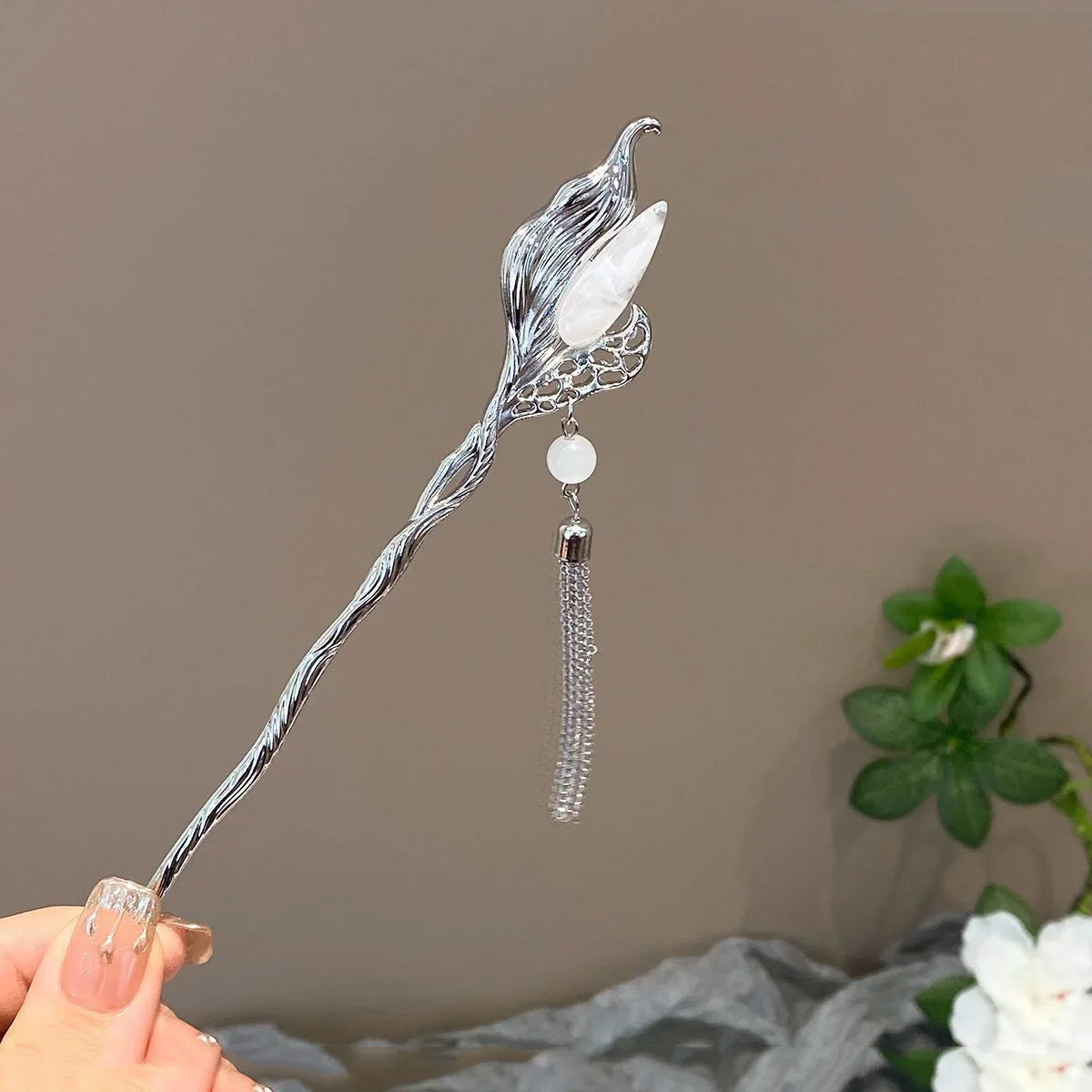 Fashion Chinese Style Hair Stick with Moonstone for Women's Romantic Hair Clip Accessories