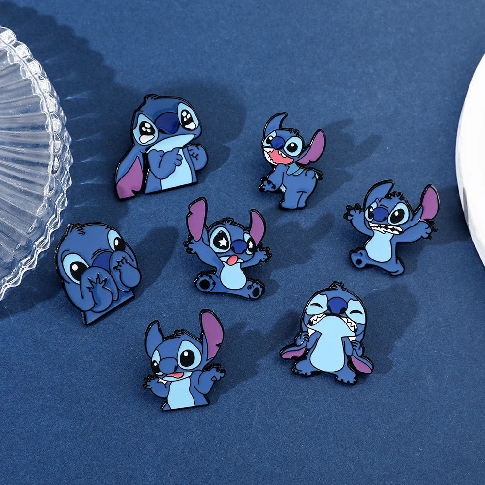 7 Pcs Creative Lilo and Stitch Enamel Pins Set for Backpack Clothing Jewelry and Accessories Gift