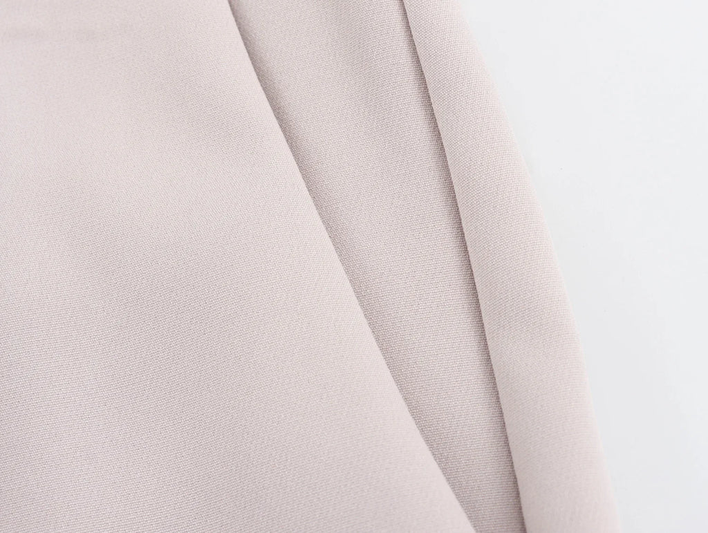 Women Fashion Solid Vest Pant Suit Set with Single Breasted Halter Cropped Top and High Waist Patchwork Trousers for Office Wear