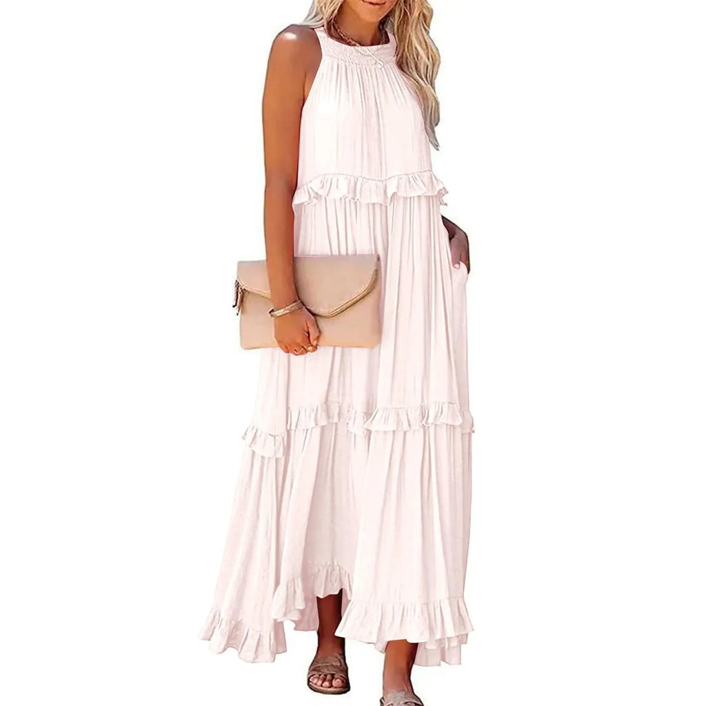 Women Summer Maxi Dress Lightweight Beach Swing Dress