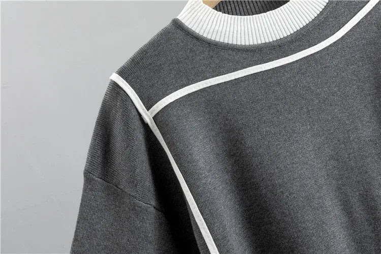 Knitted Casual Two Piece Set for Women Featuring Long Sleeve Pullover Sweater and Stylish Pants Suit