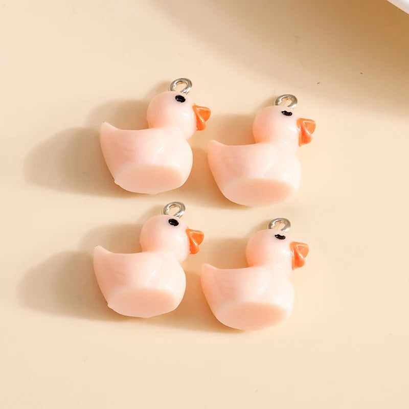 10pcs Cute Imitation Resin 3D Chicken Charms for DIY Jewelry Making Earrings and Bracelets
