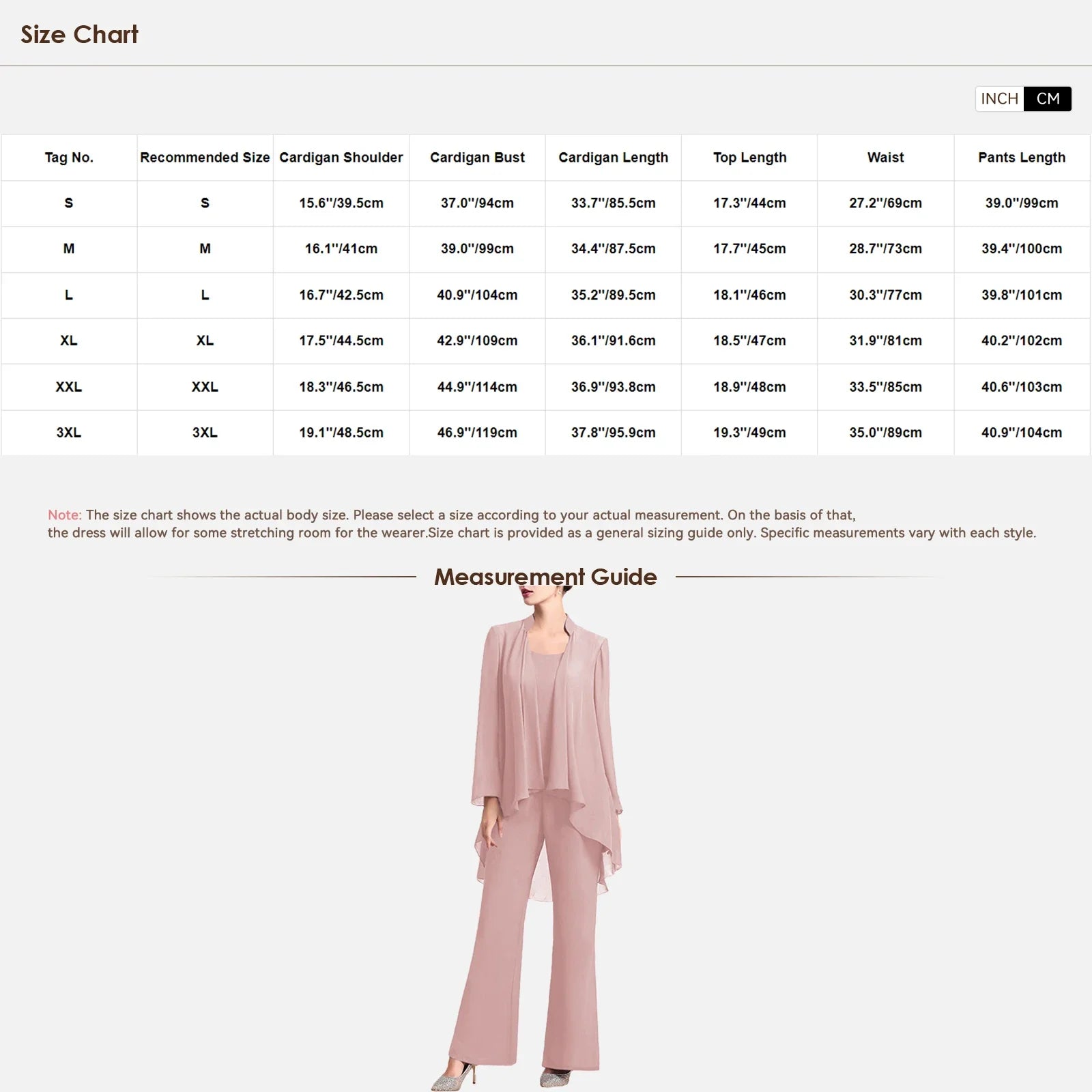 Womens Summer Chiffon 3 Piece Outfit Set with Tank Top Cardigan and Pants for Formal Events