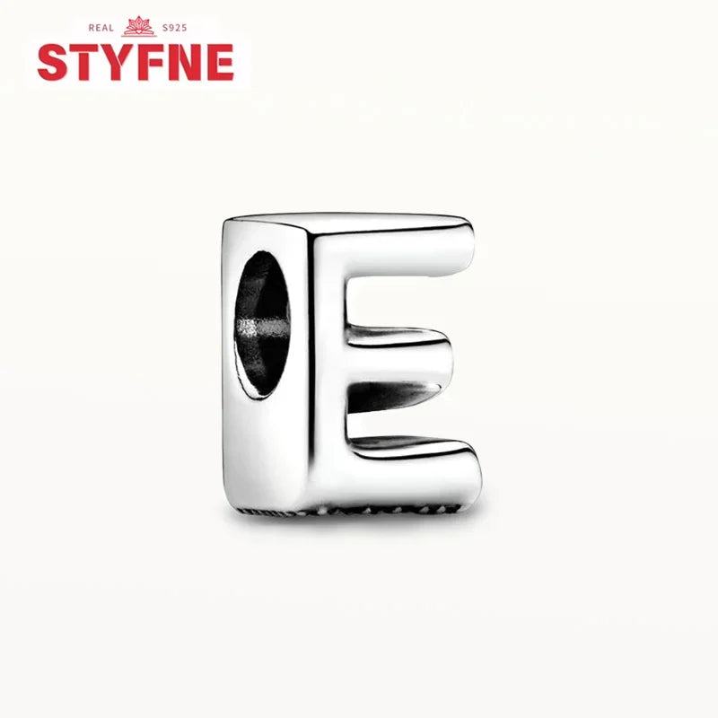 Silver 925 Alphabet Charm Beads A-Z for DIY Jewelry and Bracelet Making Gifts for Women