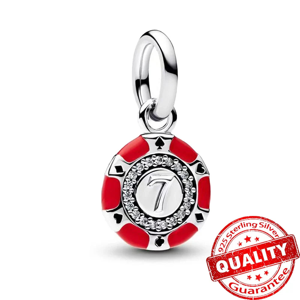 925 Sterling Silver Coral Seahorse and Lotus Fish Pendant for DIY Bracelet and Necklace Crafting