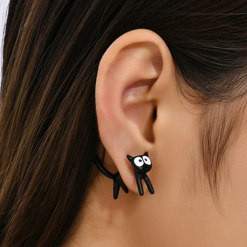 Cute Black Cat Earrings for Women Fashion Animal Kitten Jewelry Perfect for Parties and Festivals