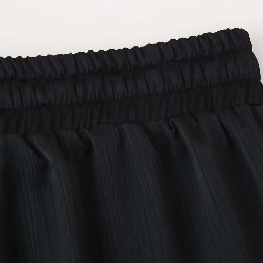 Women's Double Breasted Suit Jacket and Pants Set with Wrinkle Effect for Spring and Summer Fashion