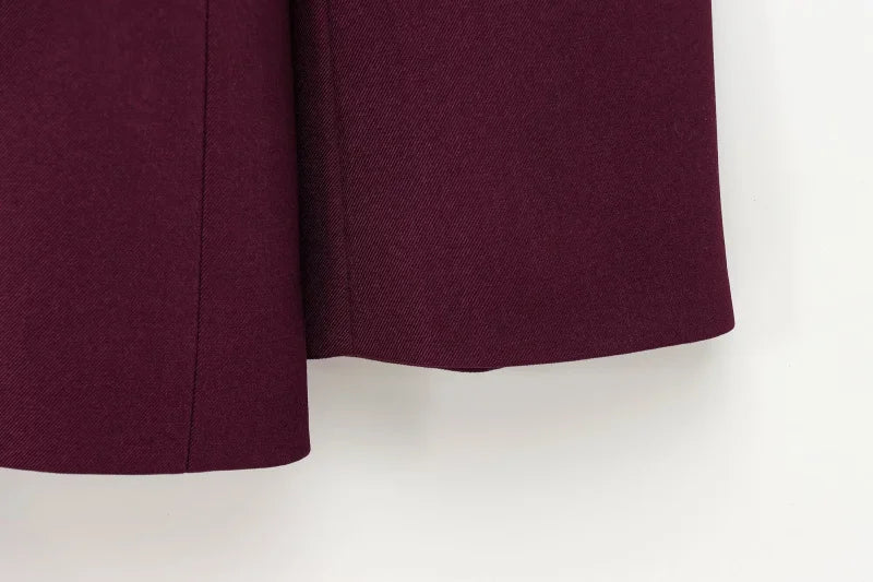 Women's Spring Casual Suit Set with Double Front Loose Jacket and High Waist Double Pleated Trousers