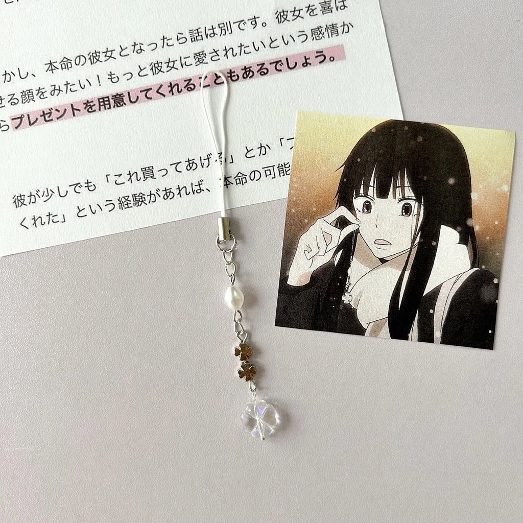 Kuronuma Sawako and Kazehaya Shouta Cosplay Keychain Kimi Ni Todoke Flower Pendant Phone Chain