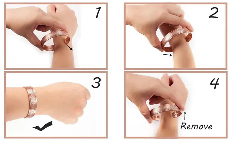 Handmade Solid Copper Bracelet and Ring Set for Arthritis Relief and Health Benefits